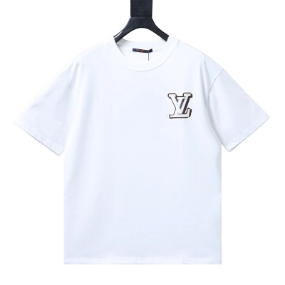 LOUIS VUITTON 26SS Letter Logo Black Short Sleeve T-Shirt 01