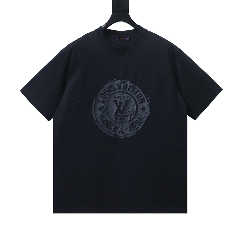LOUIS VUITTON 26SS Print Crew Neck Black Short Sleeve T-Shirt