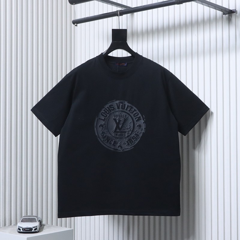 LOUIS VUITTON 26SS Print Crew Neck Black Short Sleeve T-Shirt