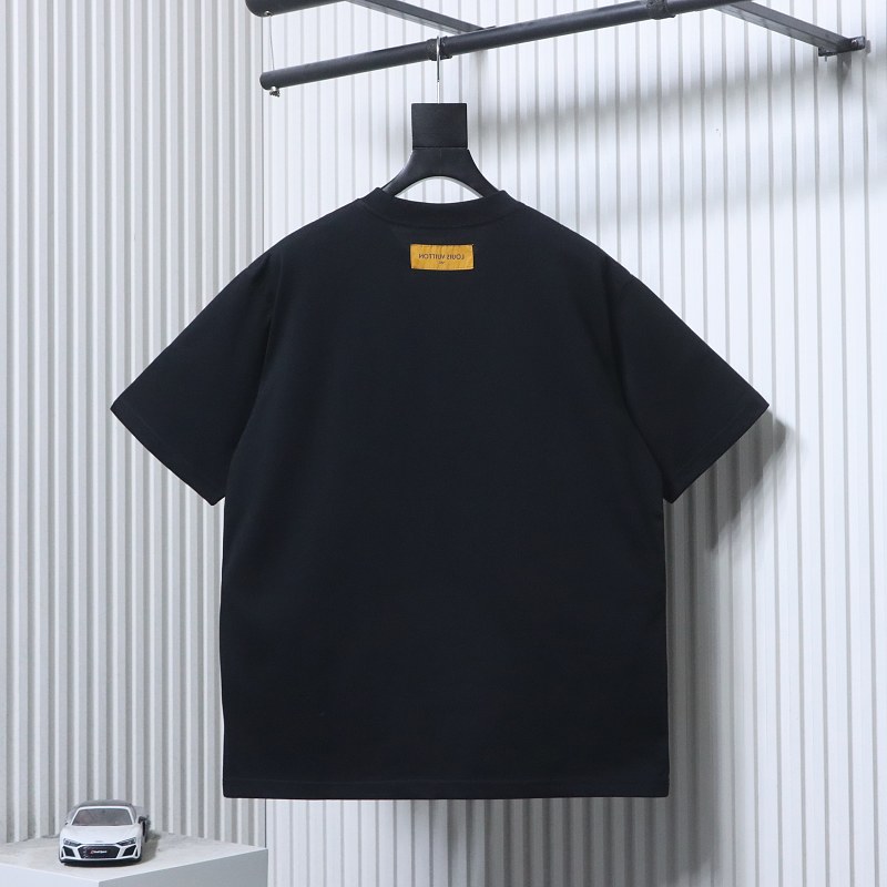 LOUIS VUITTON 26SS Print Crew Neck Black Short Sleeve T-Shirt