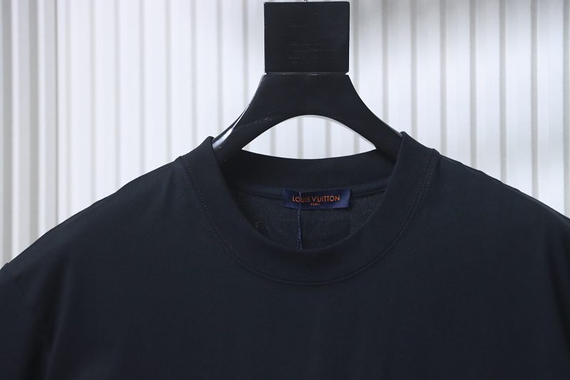 LOUIS VUITTON 26SS Print Crew Neck Black Short Sleeve T-Shirt