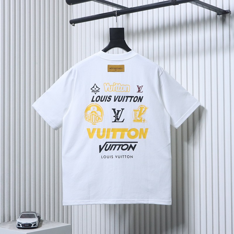 LOUIS VUITTON 26SS Print Crew Neck Logo Black Short Sleeve T-Shirt