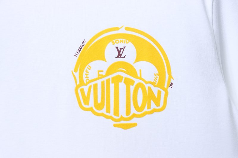 LOUIS VUITTON 26SS Print Crew Neck Logo Black Short Sleeve T-Shirt