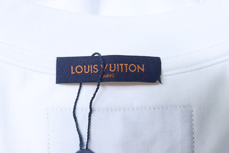 LOUIS VUITTON 26SS Print Crew Neck Logo Black Short Sleeve T-Shirt