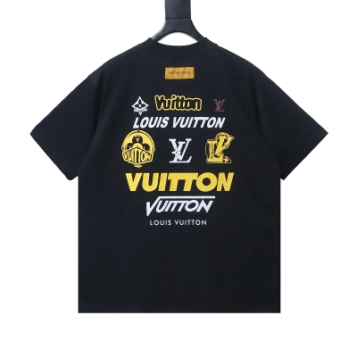 LOUIS VUITTON 26SS Print Crew Neck Logo White Short Sleeve T-Shirt 01