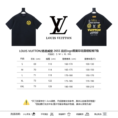 LOUIS VUITTON 26SS Print Crew Neck Logo White Short Sleeve T-Shirt 02