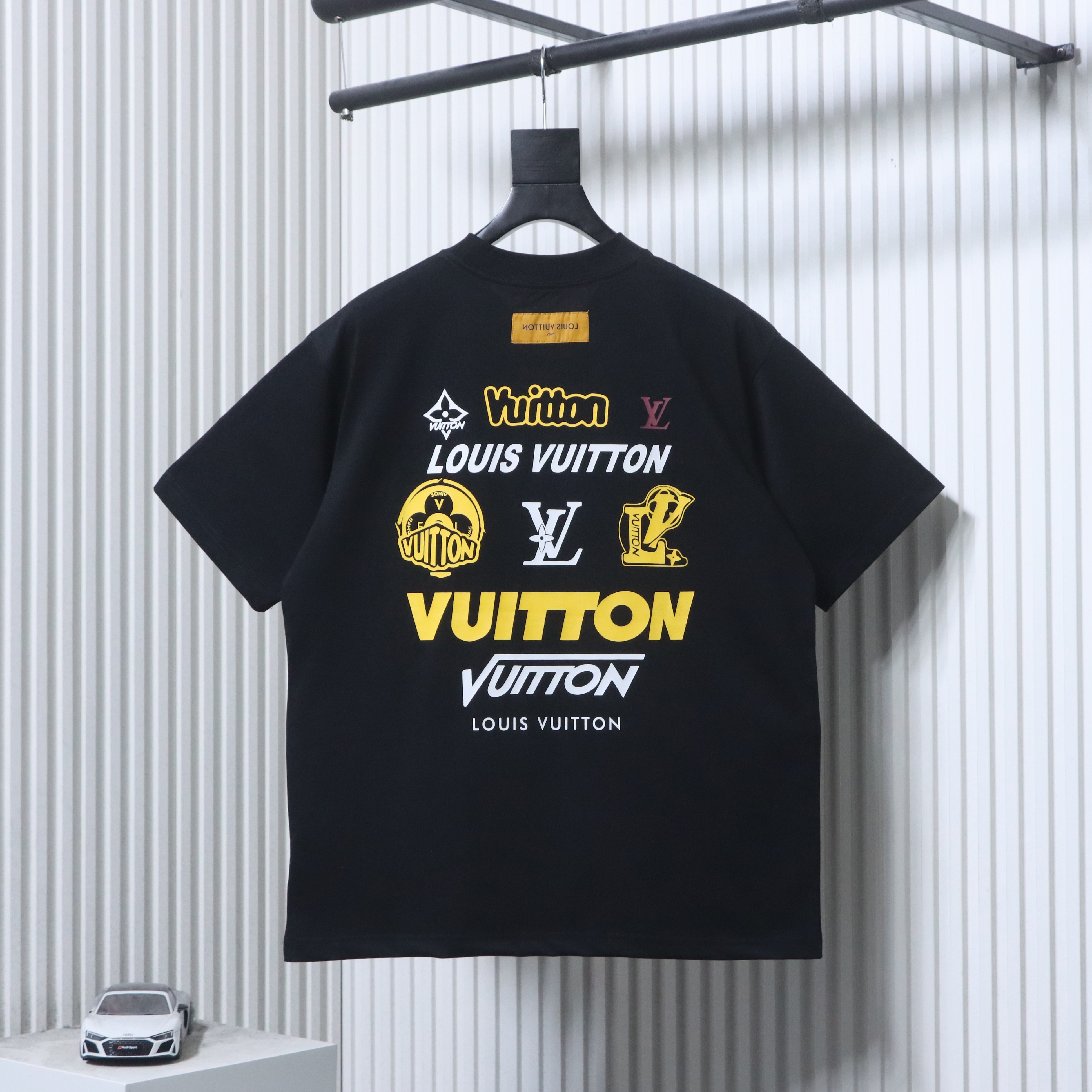 LOUIS VUITTON 26SS Print Crew Neck Logo White Short Sleeve T-Shirt