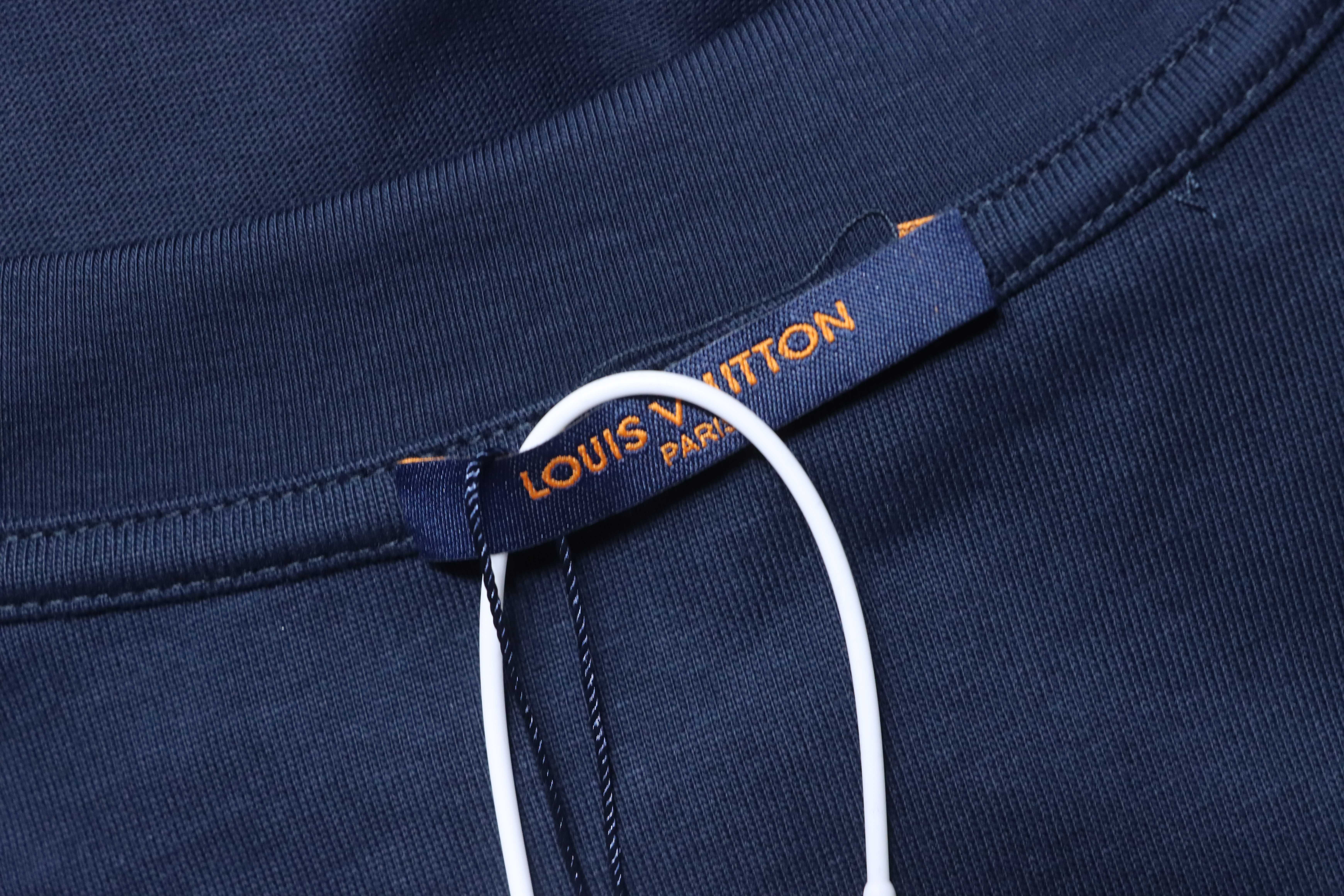 LOUIS VUITTON 26SS Sailing Logo Embroidery Logo Black Short Sleeve T-Shirt Style 1