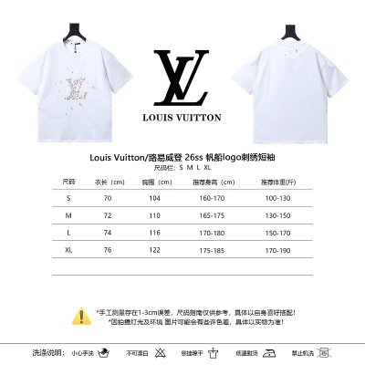 LOUIS VUITTON 26SS Sailing Logo Embroidery Logo Black Short Sleeve T-Shirt Style 2 02