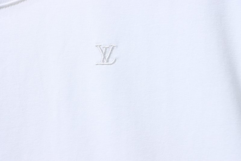 LOUIS VUITTON 26SS Tonal Pattern Embroidery Logo Black White Short Sleeve T-Shirt