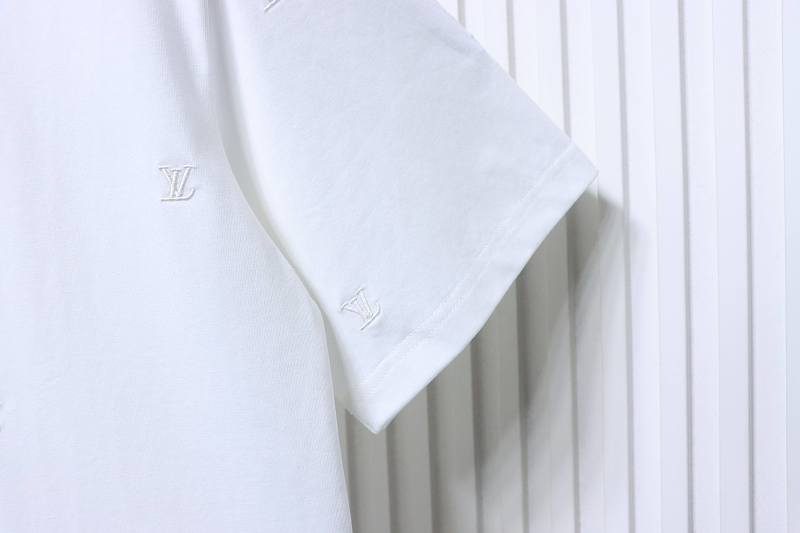 LOUIS VUITTON 26SS Tonal Pattern Embroidery Logo Black White Short Sleeve T-Shirt