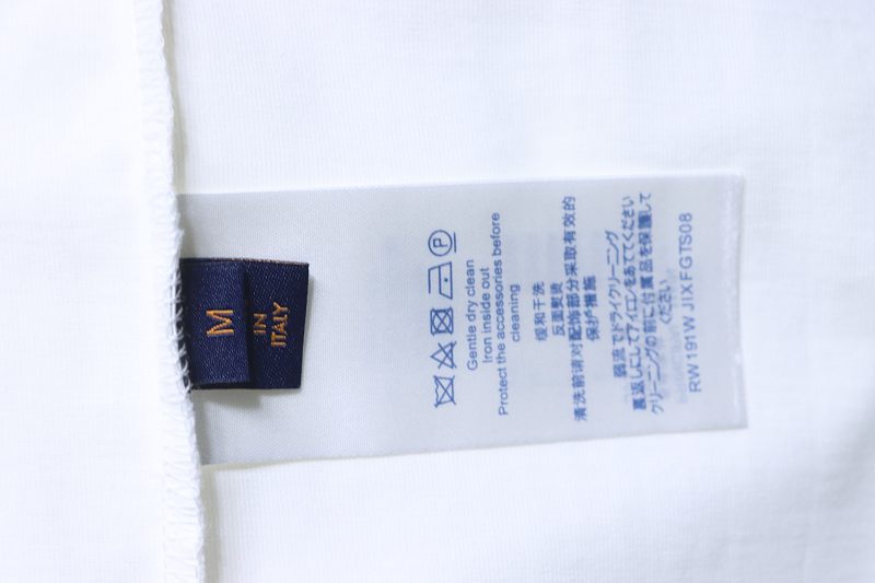 LOUIS VUITTON 26SS Tonal Pattern Embroidery Logo Black White Short Sleeve T-Shirt
