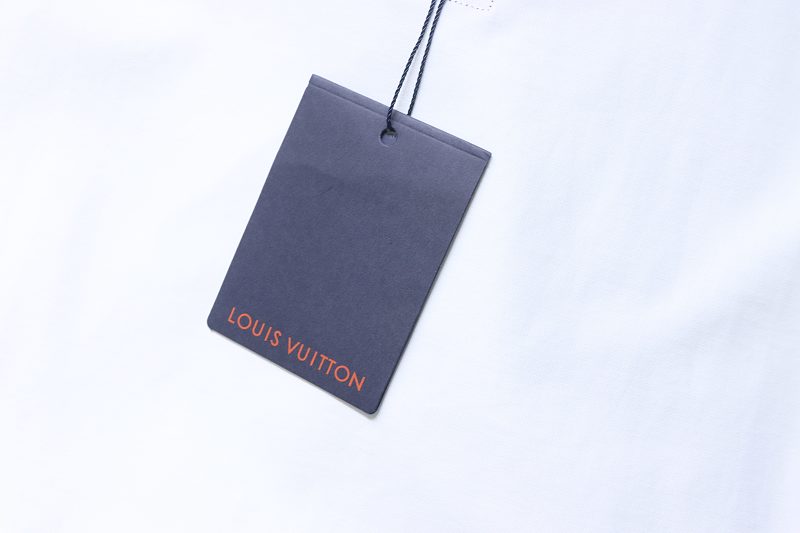 LOUIS VUITTON 26SS Tonal Pattern Embroidery Logo Black White Short Sleeve T-Shirt