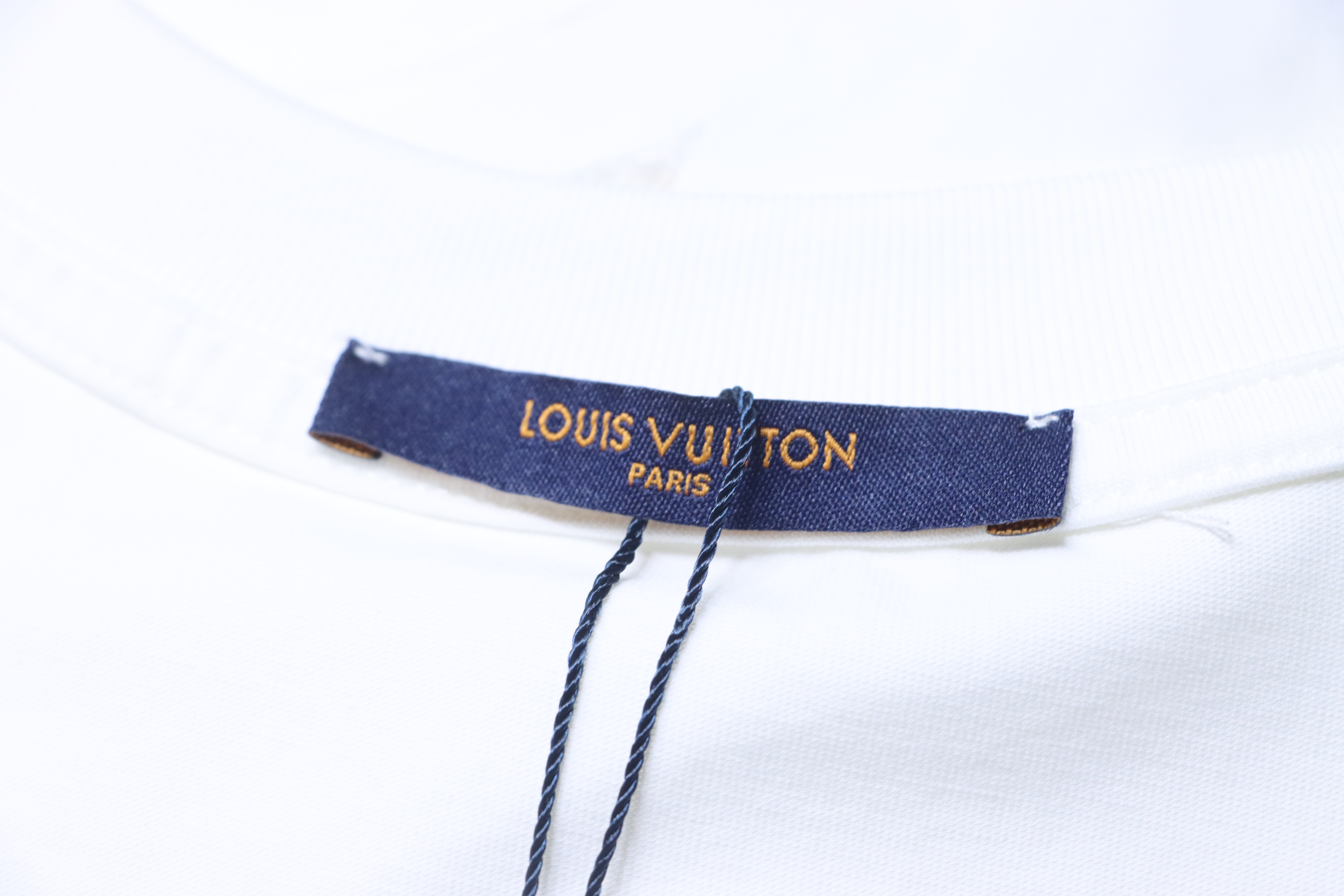 LOUIS VUITTON 26SS Tonal Pattern Embroidery Logo Black White Short Sleeve T-Shirt