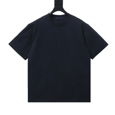 LOUIS VUITTON 26SS Tonal Pattern Embroidery Logo Short Sleeve T-Shirt Style 2 01