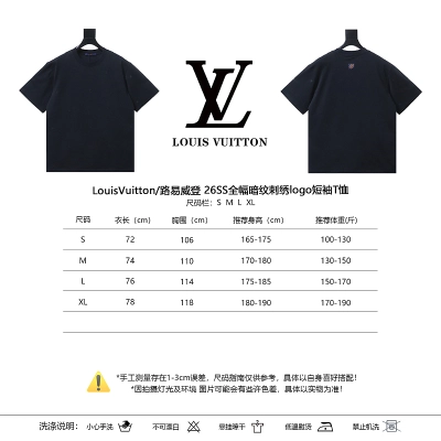LOUIS VUITTON 26SS Tonal Pattern Embroidery Logo Short Sleeve T-Shirt Style 2 02