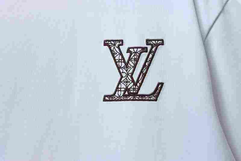 LOUIS VUITTON 26SS Triple Flower Embroidery Logo Black White Short Sleeve T-Shirt