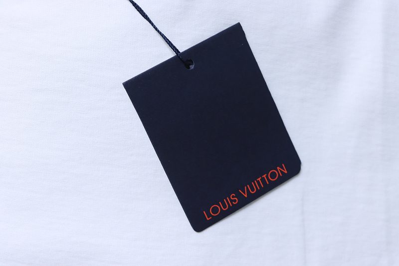 LOUIS VUITTON 26SS Triple Flower Hem Embroidery Crew Neck White Short Sleeve T-Shirt
