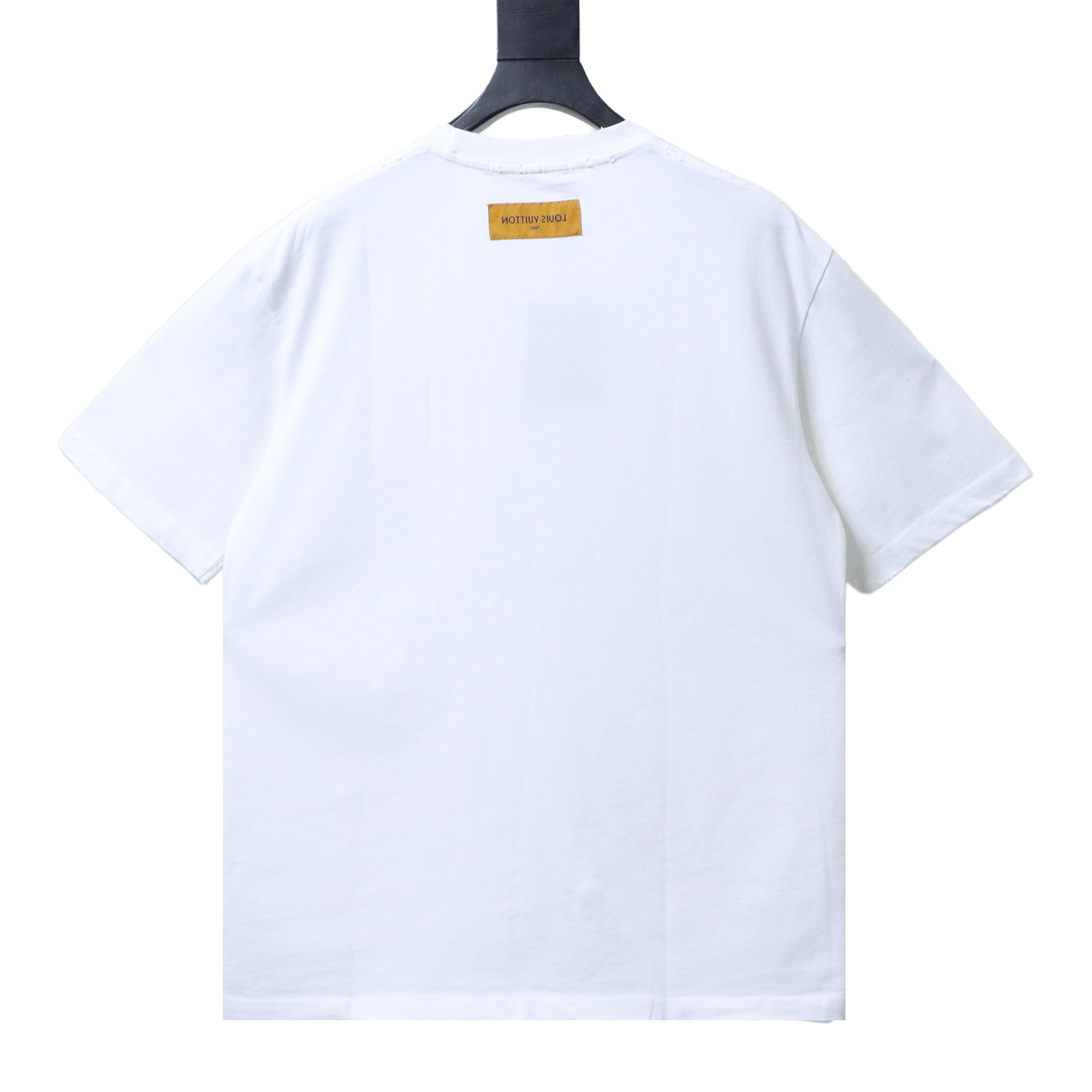 LOUIS VUITTON 26SS Triple Flower Hem Embroidery Crew Neck White Short Sleeve T-Shirt