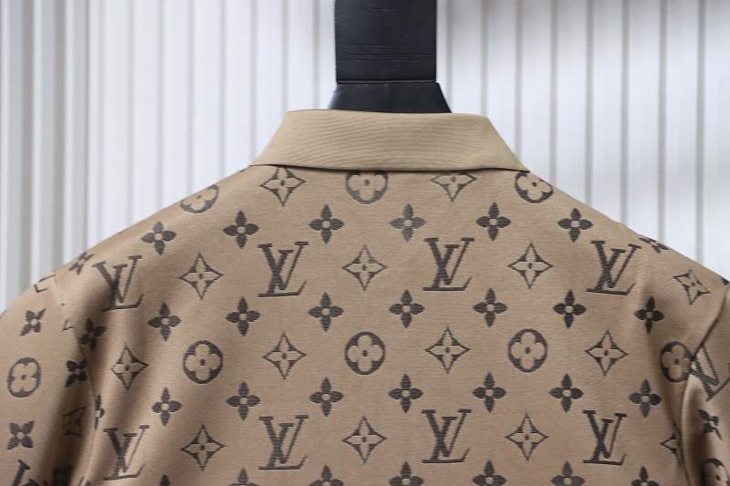 LOUIS VUITTON Allover Monogram Allover Print Short Sleeve Polo Shirt