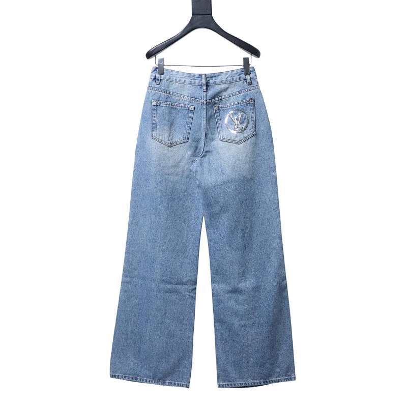 LOUIS VUITTON Allover Print Denim Short Sleeve T-Shirt