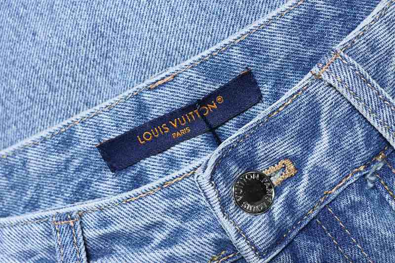 LOUIS VUITTON Allover Print Denim Short Sleeve T-Shirt