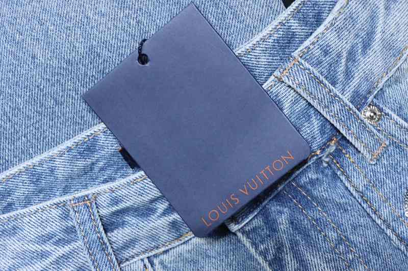 LOUIS VUITTON Allover Print Denim Short Sleeve T-Shirt