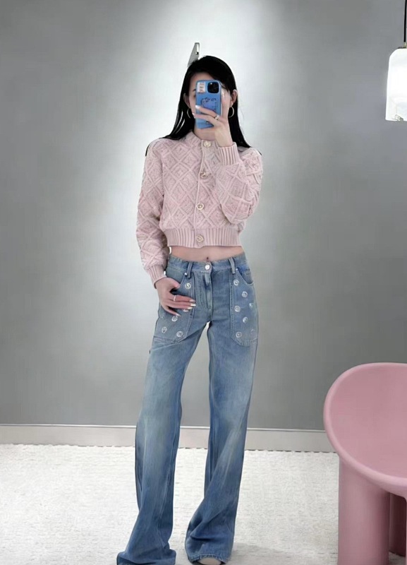 LOUIS VUITTON Allover Print Denim Short Sleeve T-Shirt