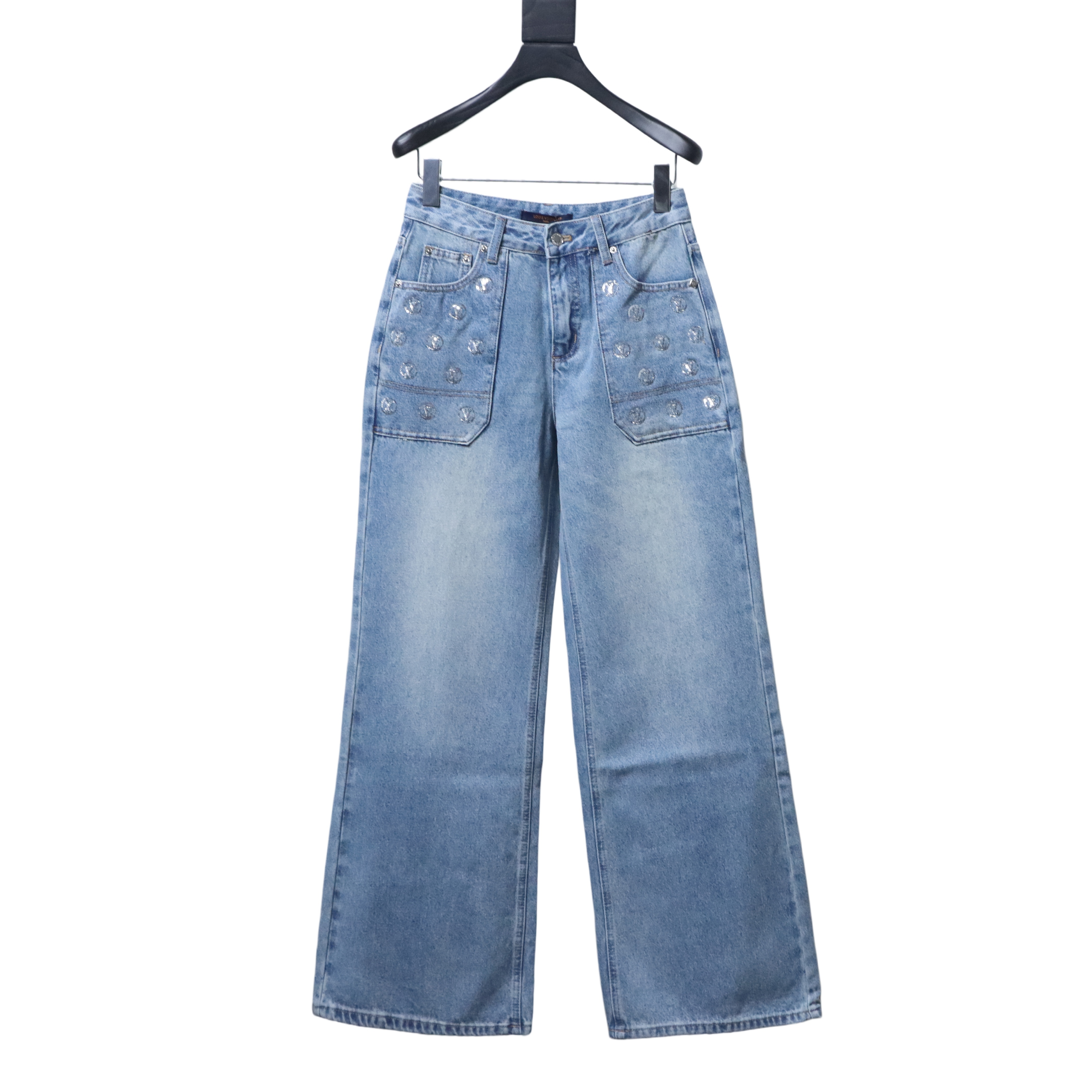 LOUIS VUITTON Allover Print Denim Short Sleeve T-Shirt