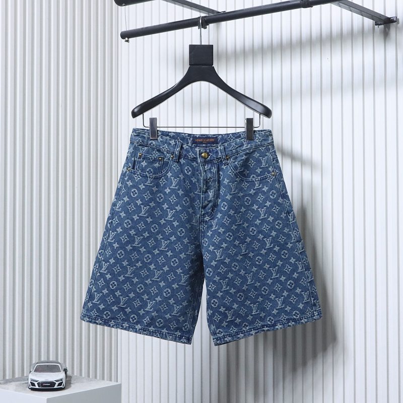 LOUIS VUITTON Allover Print Denim Shorts