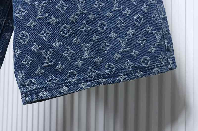 LOUIS VUITTON Allover Print Denim Shorts