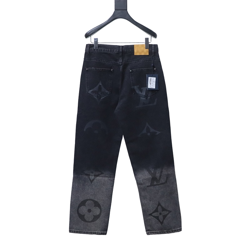 LOUIS VUITTON Allover Print Gradient Denim Logo Short Sleeve T-Shirt