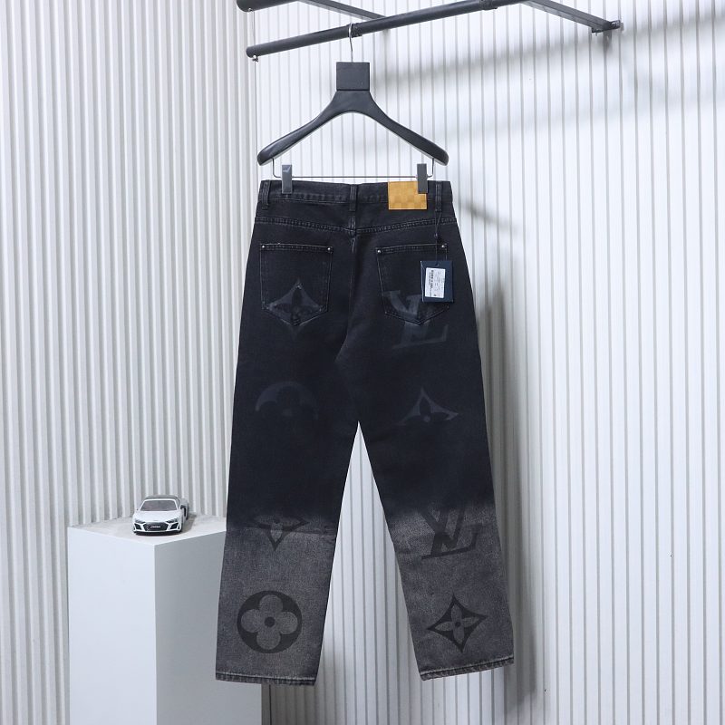LOUIS VUITTON Allover Print Gradient Denim Logo Short Sleeve T-Shirt