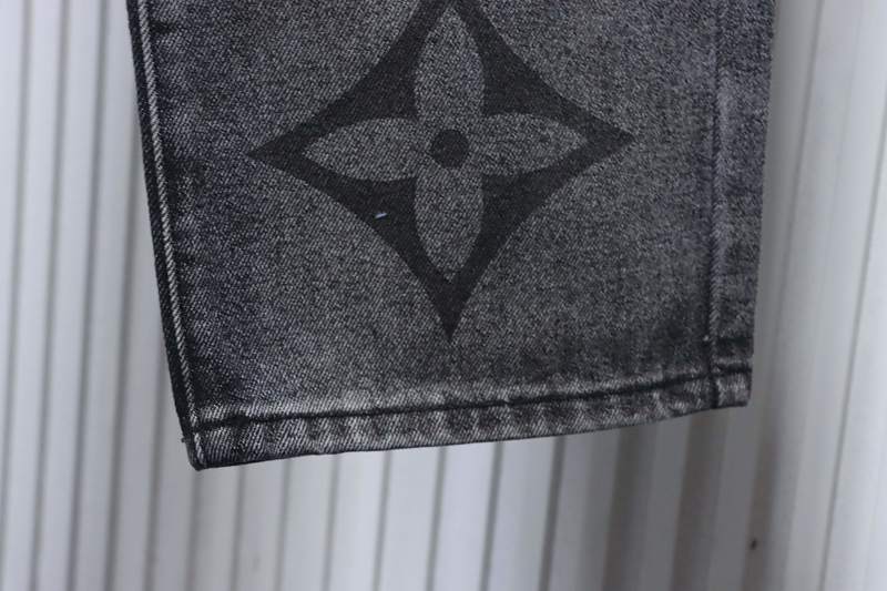LOUIS VUITTON Allover Print Gradient Denim Logo Short Sleeve T-Shirt