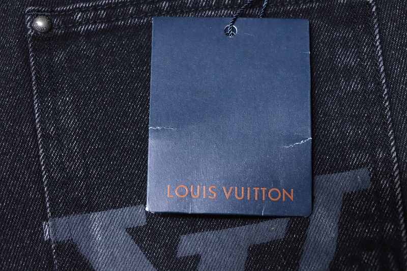 LOUIS VUITTON Allover Print Gradient Denim Logo Short Sleeve T-Shirt