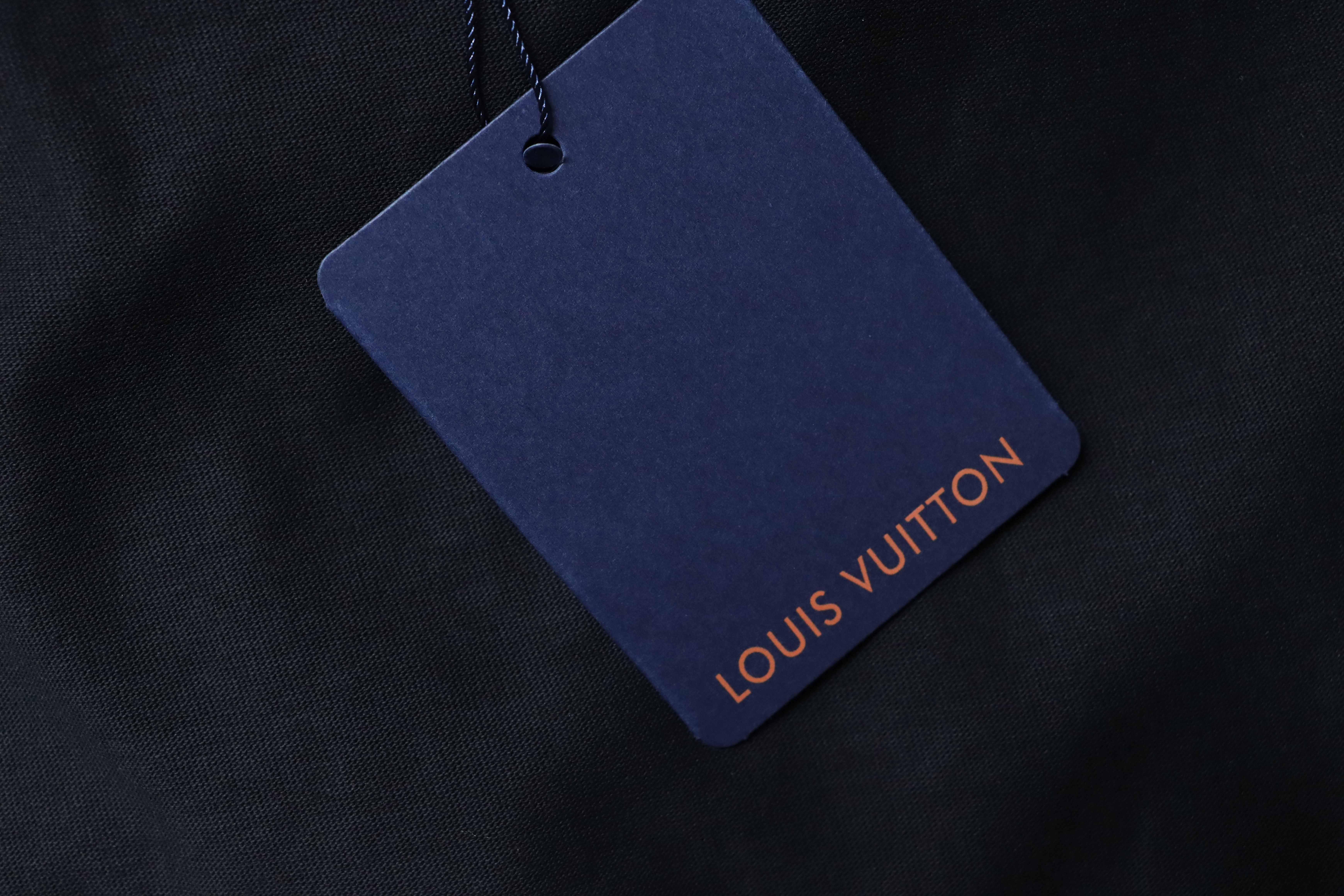LOUIS VUITTON Allover Print Logo Black White Short Sleeve T-Shirt