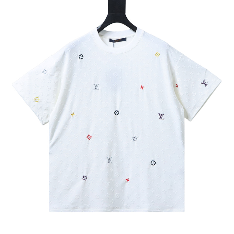 LOUIS VUITTON Allover Print Monogram Embroidery Logo Short Sleeve T-Shirt Style 1