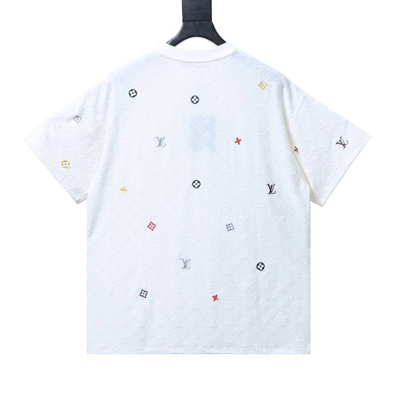LOUIS VUITTON Allover Print Monogram Embroidery Logo Short Sleeve T-Shirt Style 1
