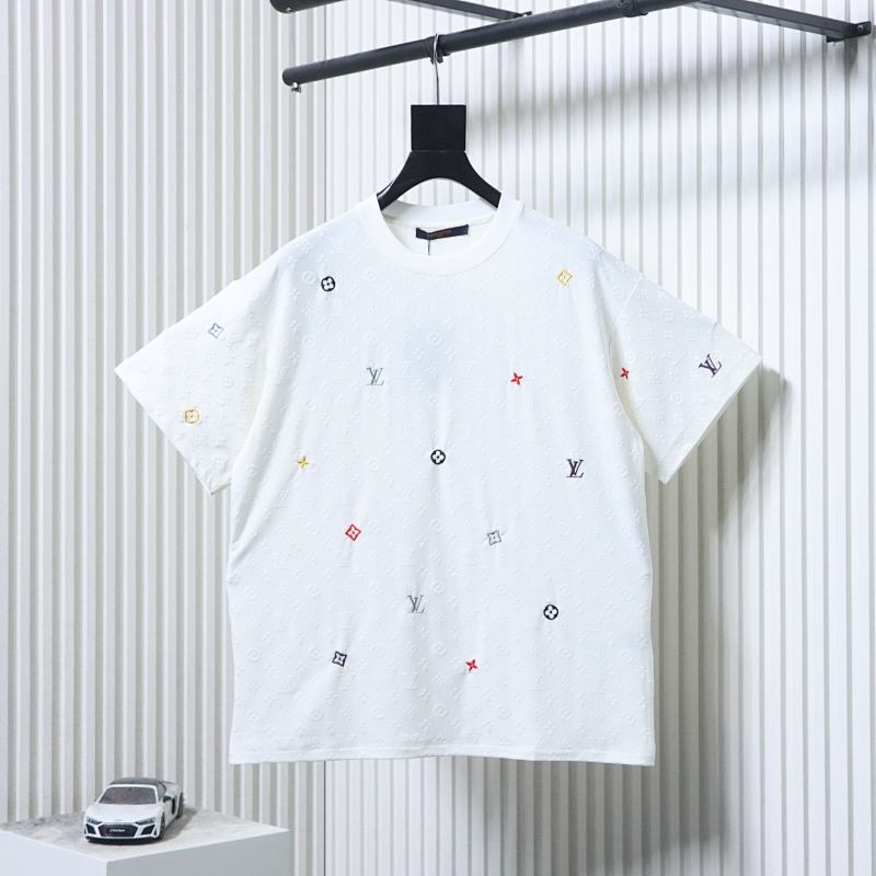 LOUIS VUITTON Allover Print Monogram Embroidery Logo Short Sleeve T-Shirt Style 1