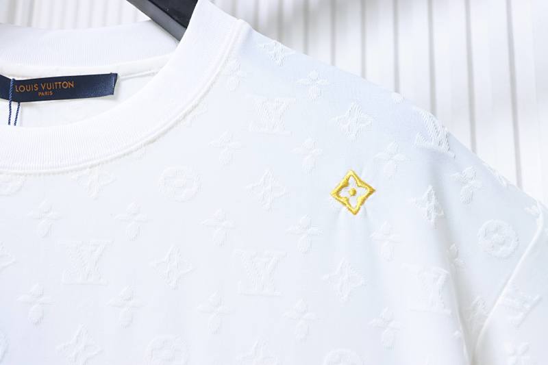 LOUIS VUITTON Allover Print Monogram Embroidery Logo Short Sleeve T-Shirt Style 1