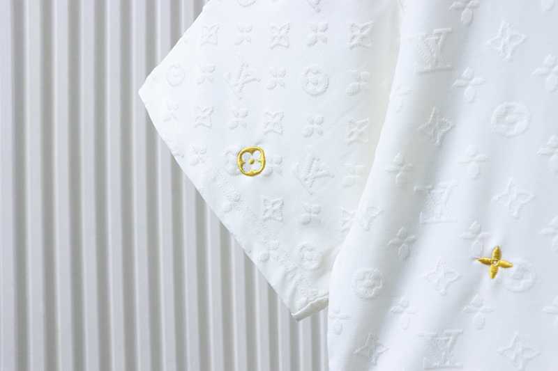 LOUIS VUITTON Allover Print Monogram Embroidery Logo Short Sleeve T-Shirt Style 1