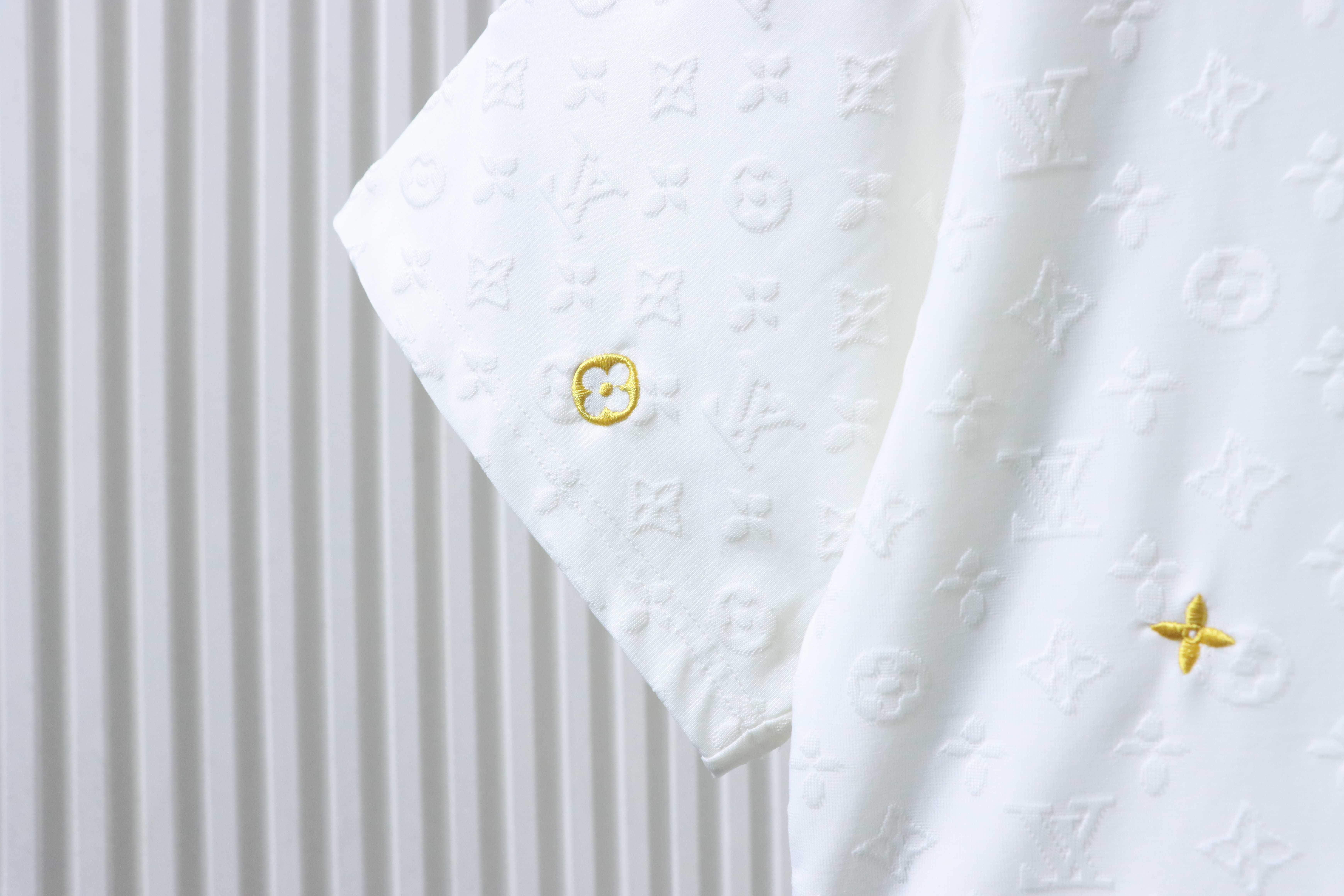 LOUIS VUITTON Allover Print Monogram Embroidery Logo Short Sleeve T-Shirt Style 1