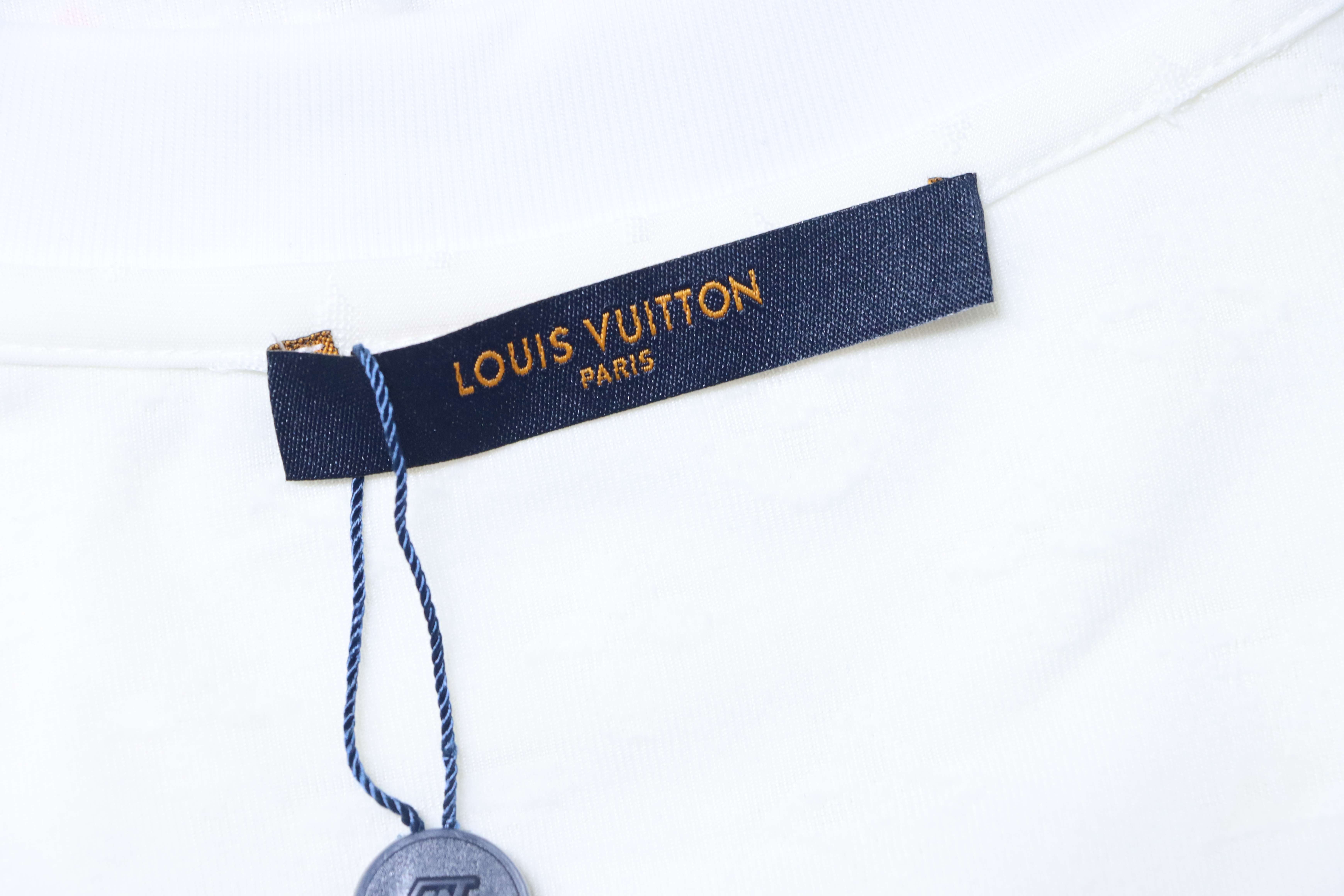 LOUIS VUITTON Allover Print Monogram Embroidery Logo Short Sleeve T-Shirt Style 1