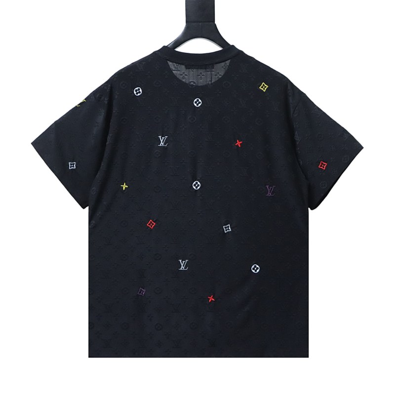 LOUIS VUITTON Allover Print Monogram Embroidery Logo Short Sleeve T-Shirt Style 2