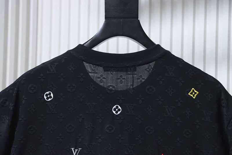 LOUIS VUITTON Allover Print Monogram Embroidery Logo Short Sleeve T-Shirt Style 2