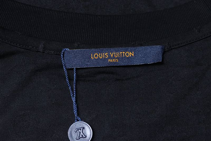 LOUIS VUITTON Allover Print Monogram Embroidery Logo Short Sleeve T-Shirt Style 2