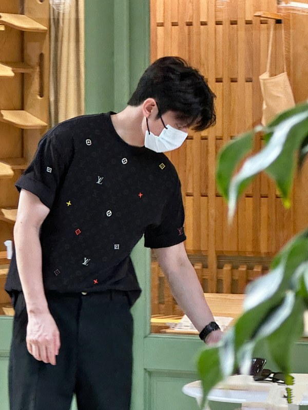 LOUIS VUITTON Allover Print Monogram Embroidery Logo Short Sleeve T-Shirt Style 2