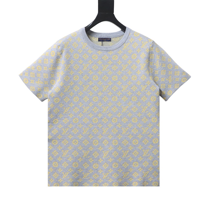 LOUIS VUITTON Allover Print Monogram Jacquard Monogram Short Sleeve T-Shirt