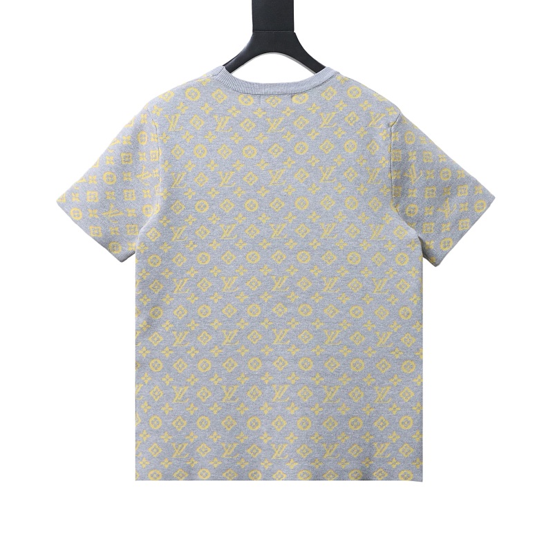 LOUIS VUITTON Allover Print Monogram Jacquard Monogram Short Sleeve T-Shirt