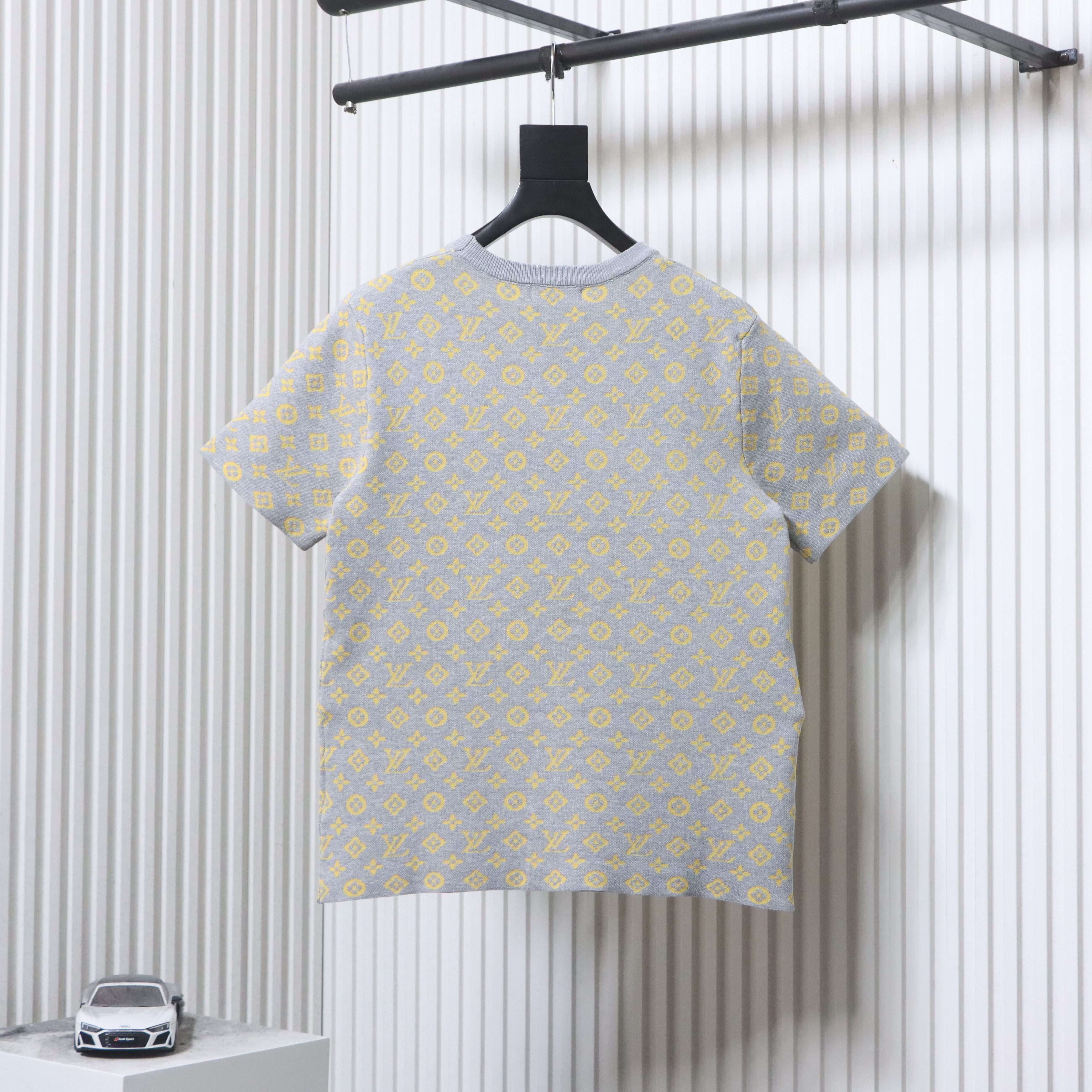 LOUIS VUITTON Allover Print Monogram Jacquard Monogram Short Sleeve T-Shirt